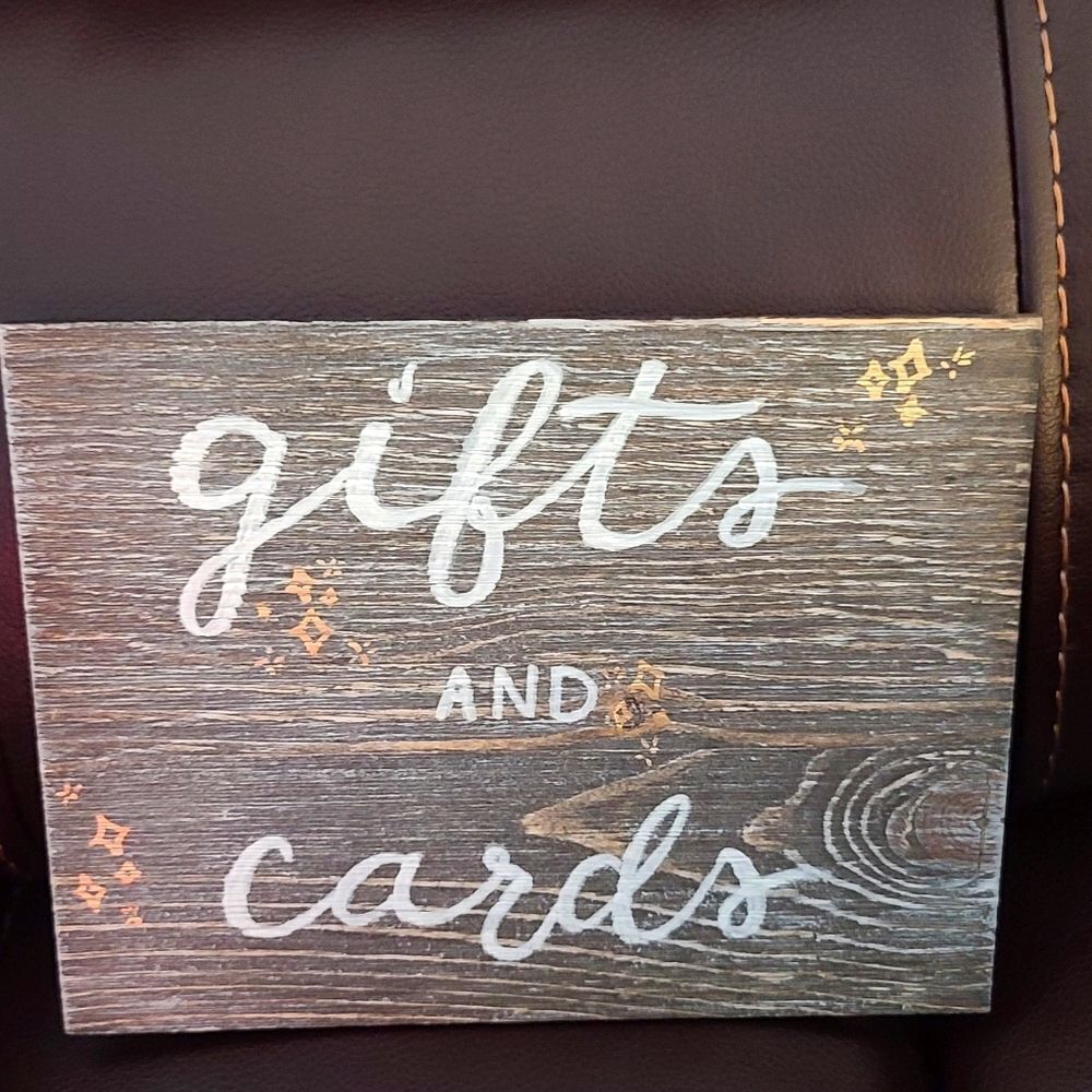 Gifts and cards wood sign